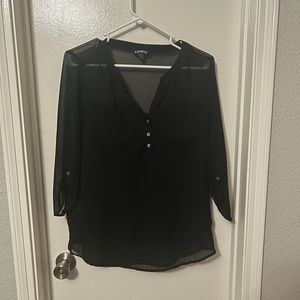 Express Sheer Black Blouse